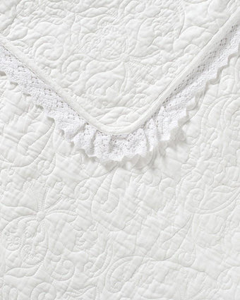 Heirloom Crochet White Quilt Set