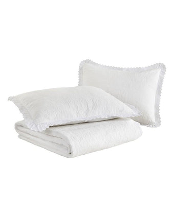 Heirloom Crochet White Quilt Set - Laura Ashley
