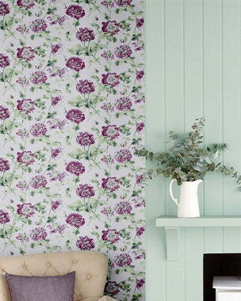 Hepworth Grape Wallpaper - View of wallpaper on the wall