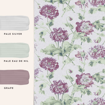 Hepworth Grape Wallpaper - View of coordinating paint colors