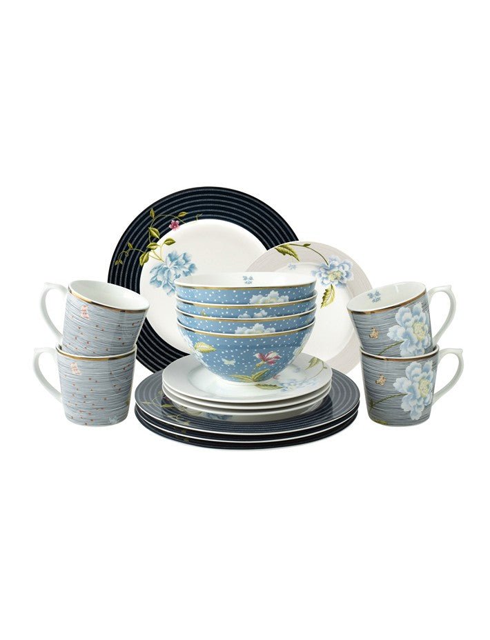 Heritage Collection 16pc Dinnerware Set (Candy/Cobblestone) - Laura Ashley