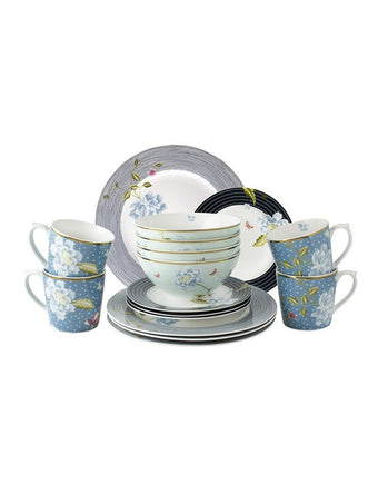 Heritage Collection 16pc Dinnerware Set (Pinstripe/Candy) - Laura Ashley