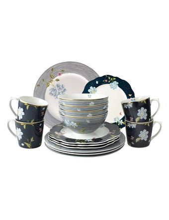 Heritage Collection 16pc Dinnerware Set (Pinstripe/Uni) - Laura Ashley
