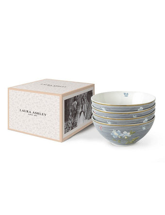 Heritage Midnight Pinstripe Set of 4 Bowls - Laura Ashley