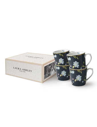 Heritage Midnight Uni Set of 4 Mugs (17 oz.) - Laura Ashley