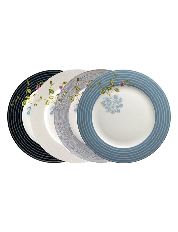 Heritage Mixed Designs Set of 4 Dinner Plates