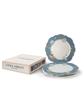 Heritage Seaspray Uni Set of 4 Scalloped Plates - Laura Ashley