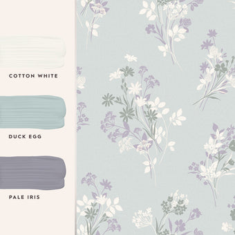 Igerna Pale Duck Egg Blue Wallpaper - View of coordinating paint colors