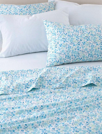 Jaynie/Ticking Stripe Wintergreen Sheet Set - Laura Ashley