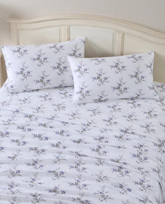 Jessika Purple Cotton Flannel Sheet Set - Laura Ashley