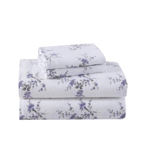 Jessika Purple Cotton Flannel Sheet Set - Laura Ashley