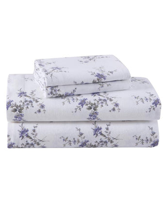 Jessika Purple Cotton Flannel Sheet Set - Laura Ashley