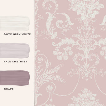 Josette Amethyst Wallpaper - View of coordinating paint colors