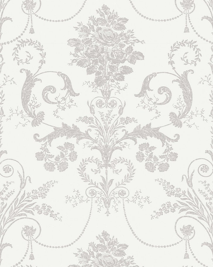 Josette Dove Grey and White Wallpaper - Laura Ashley