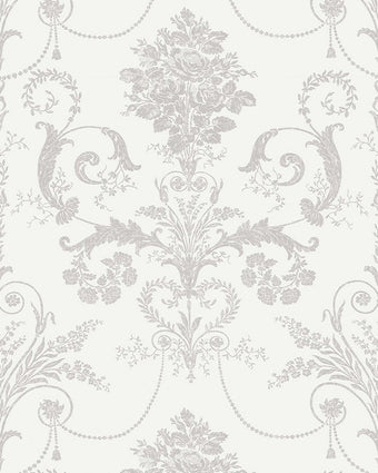 Josette Dove Grey and White Wallpaper Sample - Laura Ashley