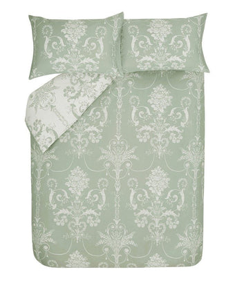 Josette Fresh Green Duvet Cover Set - Overhead view