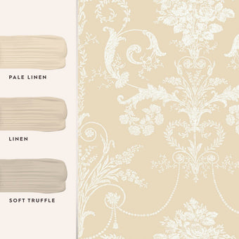 Josette Linen Wallpaper Sample - View of coordinating paint colors