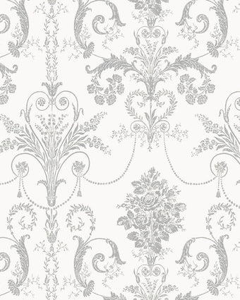 Josette Metallic Silver Wallpaper Sample - Laura Ashley