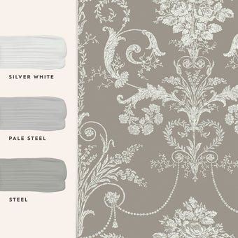 Josette Steel Wallpaper - View of coordinating paint colors