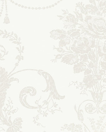 Josette White Wallpaper - Laura Ashley