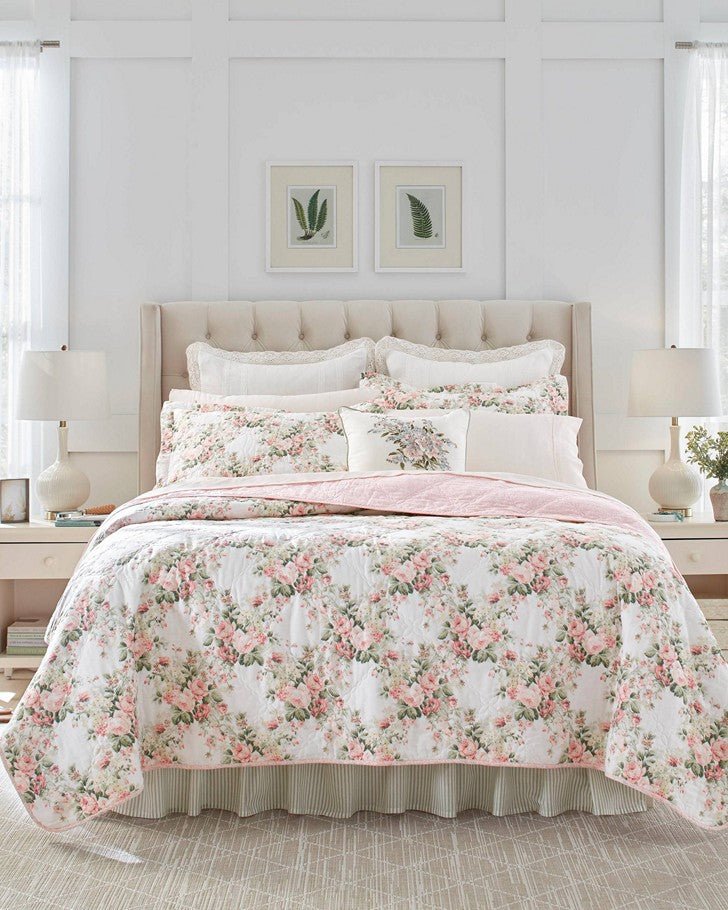 Joyce Pink Quilt Set - Front View