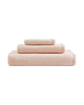 Juliette Lace Hem Blush 3 Piece Towel Set View of towel set