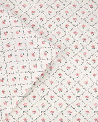Kate Coral Pink Wallpaper close up with wallpaper role