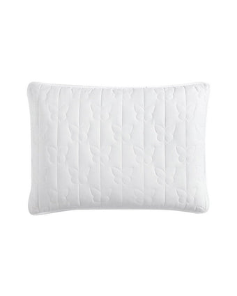 Kids Butterfly Kiss White Microfiber Reversible Quilt Set - View of sham