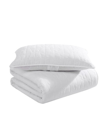 Kids Butterfly Kiss White Microfiber Reversible Quilt Set - View of folded quilt and sham