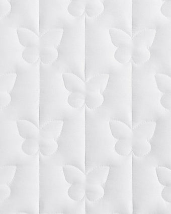 Kids Butterfly Kiss White Microfiber Reversible Quilt Set - Close up view of quilt design