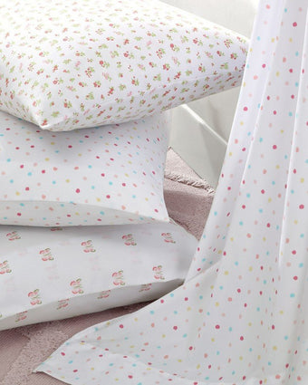 Kids Confetti Pink Microfiber Sheet Set - View of available prints