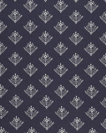 Lady Fern French Navy Embroidery Fabric - Laura Ashley