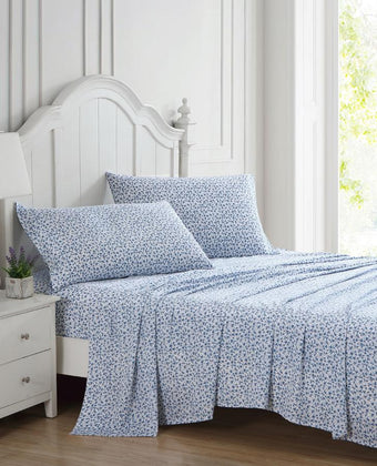 Lavange Vine Blue Cotton Sateen Sheet Set - Laura Ashley