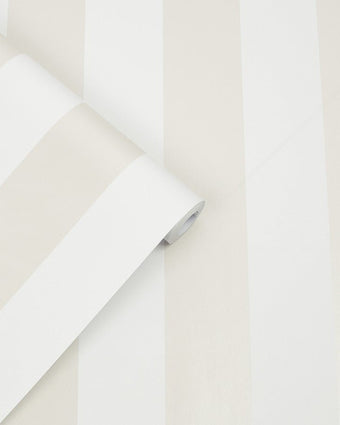 Lille Pearlescent Stripe White Wallpaper Sample - Laura Ashley