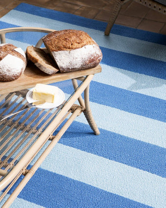 Lille Sky Blue Indoor Outdoor Rug view of rug outdoors