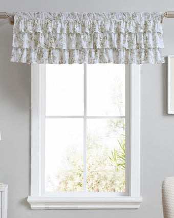 Lindy Green Tier Ruffled Window Valance - Laura Ashley