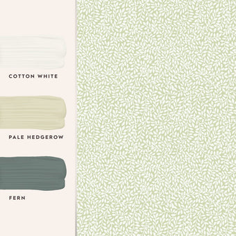 Little Vines Hedgerow Wallpaper Sample - View of coordinating paint colors