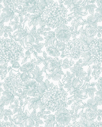 Louise Duck Egg Blue Wallpaper - Close up view of wallpaper