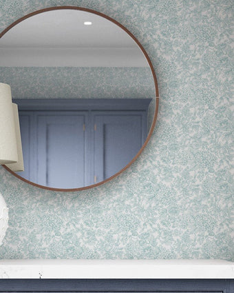 Louise Duck Egg Blue Wallpaper - View of wallpaper on a wall