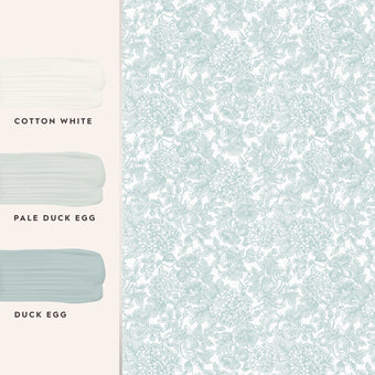 Louise Duck Egg Blue Wallpaper - View of coordinating paint colors