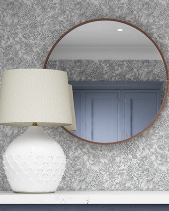 Louise Slate Grey Wallpaper - View of wallpaper on a wall