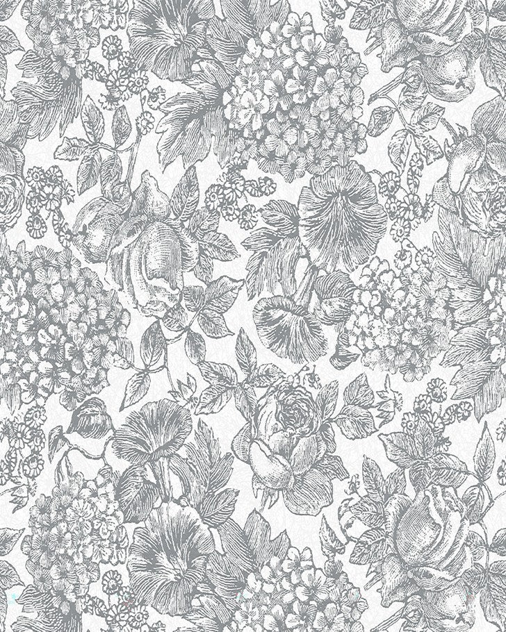 Louise Slate Grey Wallpaper - Close up view of wallpaper