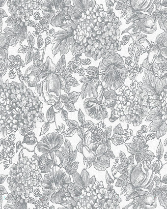 Louise Slate Grey Wallpaper - Close up view of wallpaper