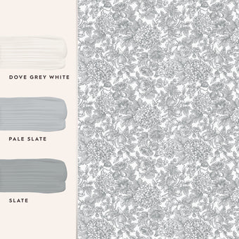 Louise Slate Grey Wallpaper - View of coordinating paint colors