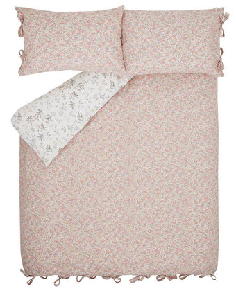 Loveston Coral Pink Duvet Cover Set - Overhead view