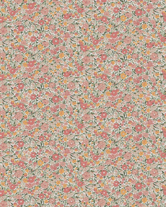 Loveston Coral Pink Wallpaper close up view of wallpaper