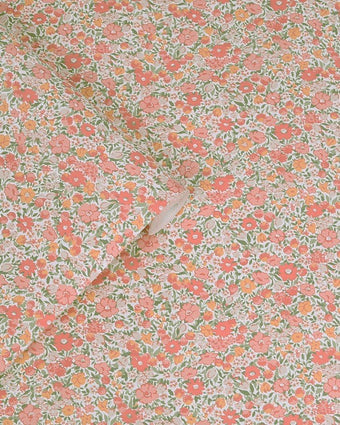 Loveston Coral Pink Wallpaper view of wallpaper and roll of wallpaper