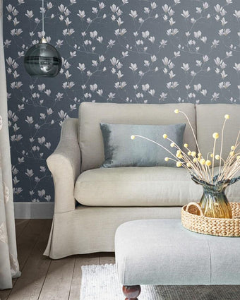 Magnolia Grove Dusky Seaspray Wallpaper - Laura Ashley