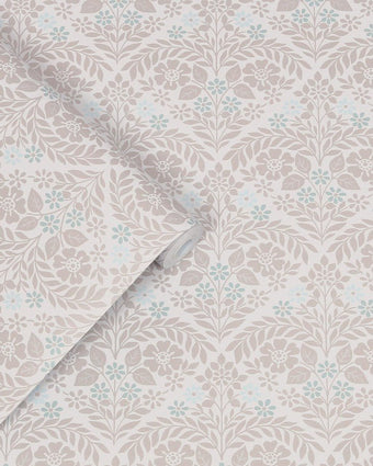 Margam Dove Grey Wallpaper - Close up view of wallpaper