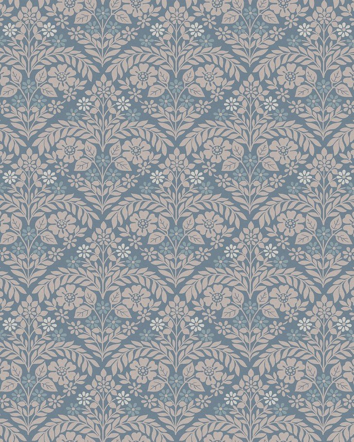 Margam Newport Blue Wallpaper - Close up view of wallpaper